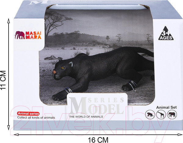Изображение товара Фигурка коллекционная Masai Mara Мир диких животных. Черная пантера на охоте / MM211-102
