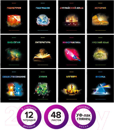 Изображение товара Набор тетрадей Brauberg Shade / 404324 (12шт)