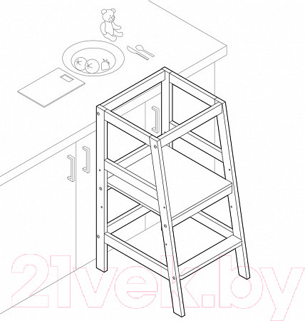 Изображение товара Башня помощника Polini Kids Sky / 0003104-04 (белый)