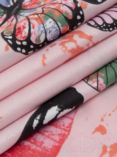 Изображение товара Комплект постельного белья Amore Mio Мако-сатин Butterflies Микрофибра Евро / 93794 (розовый)