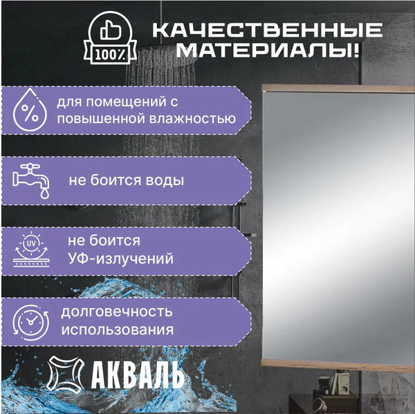 Изображение товара Шкаф с зеркалом для ванной Акваль Джиа 50 / ДЖИА.04.50.00.L