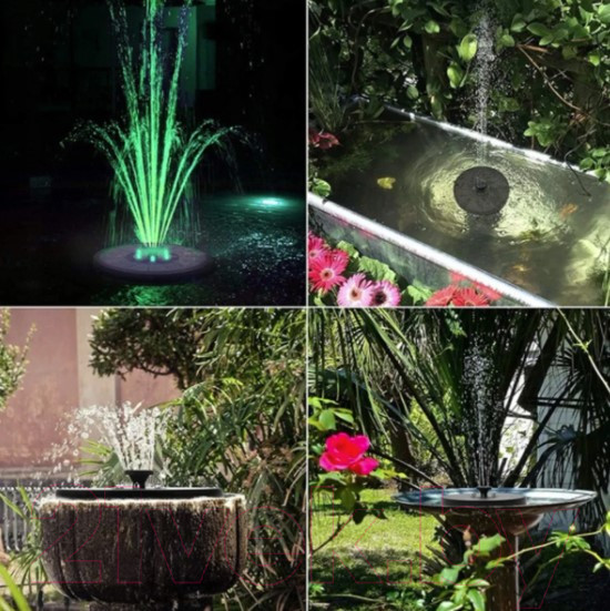 Изображение товара Фонтан для пруда Sipl На солнечных батареях / Led RGB ZD70G