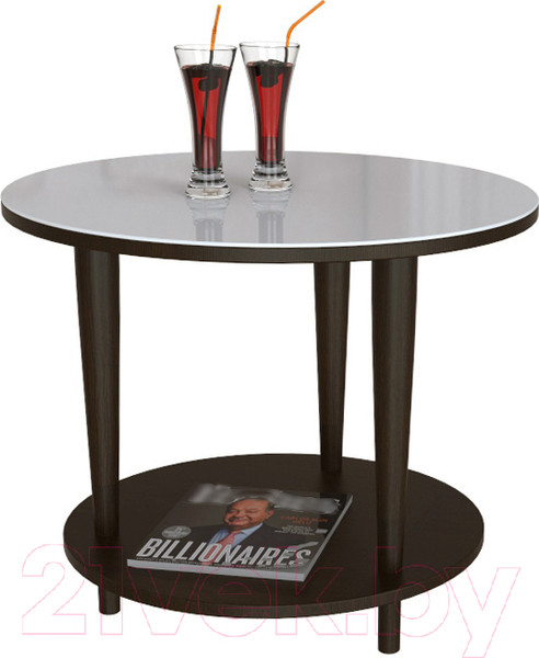 Изображение товара Журнальный столик Мебелик BeautyStyle 10 (венге/стекло белое)