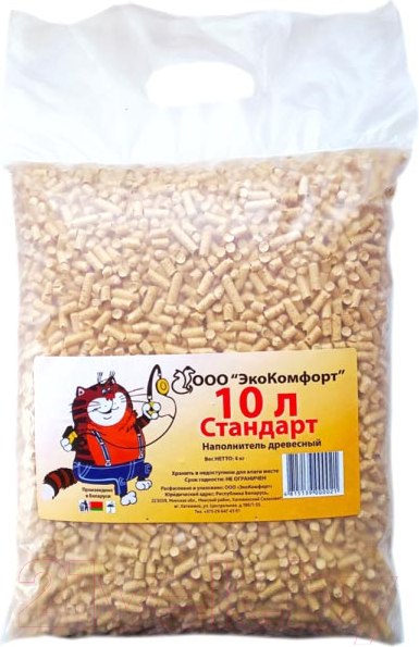 Наполнитель для туалета ЭкоКомфорт Стандарт (10л/4кг)
