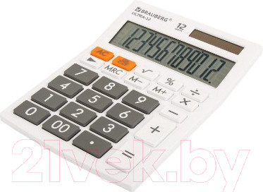 Изображение товара Калькулятор Brauberg Ultra-12-WT / 250496 (белый)