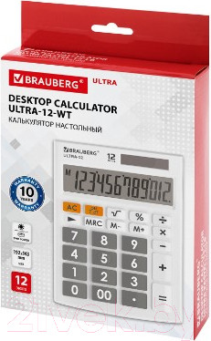 Изображение товара Калькулятор Brauberg Ultra-12-WT / 250496 (белый)