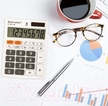 Изображение товара Калькулятор Brauberg Ultra-08-WT / 250512 (белый)