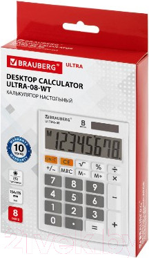 Изображение товара Калькулятор Brauberg Ultra-08-WT / 250512 (белый)
