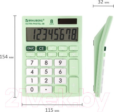 Изображение товара Калькулятор Brauberg Ultra Pastel-08-LG / 250515 (мятный)
