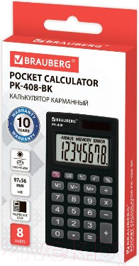 Изображение товара Калькулятор Brauberg PK-408-BK / 250517 (черный)