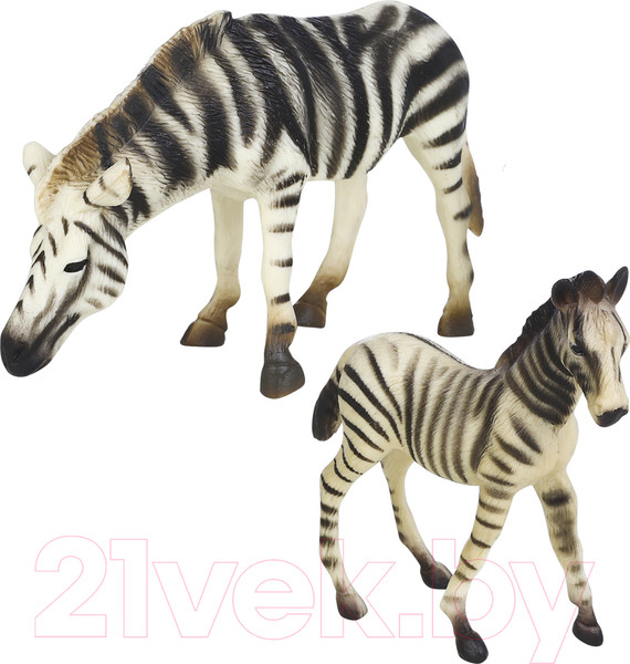Изображение товара Набор фигурок коллекционных Masai Mara Мир диких животных. Семья зебр / MM211-110