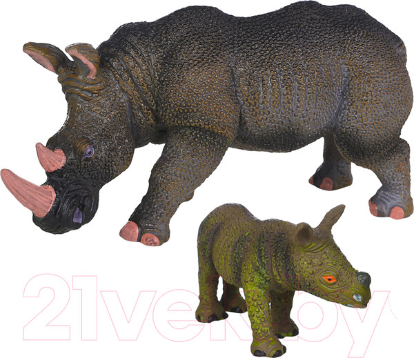 Изображение товара Набор фигурок коллекционных Masai Mara Мир диких животных. Семья носорогов / MM211-112