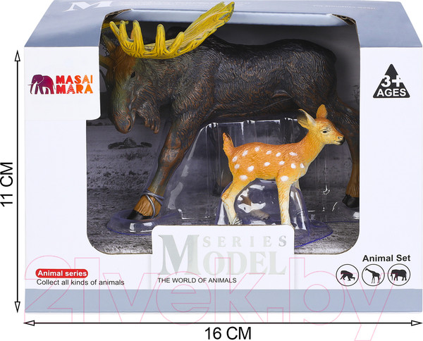 Изображение товара Набор фигурок коллекционных Masai Mara Мир диких животных. Семья оленей / MM211-114