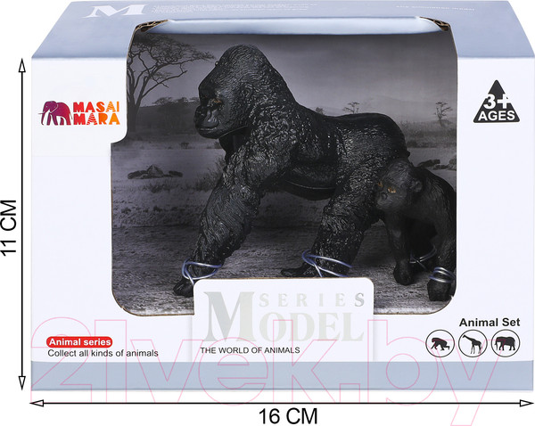 Изображение товара Набор фигурок коллекционных Masai Mara Мир диких животных. Семья горилл / MM211-117