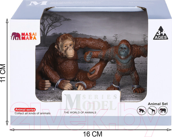 Изображение товара Набор фигурок коллекционных Masai Mara Мир диких животных. Семья орангутанов / MM211-120