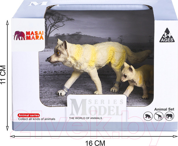 Изображение товара Набор фигурок коллекционных Masai Mara Мир диких животных. Семья полярных волков / MM211-133