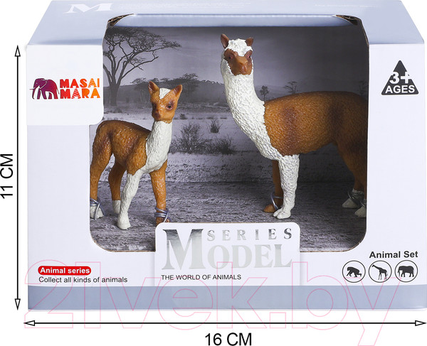 Изображение товара Набор фигурок коллекционных Masai Mara Мир диких животных. Семья лам / MM211-134