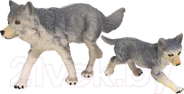 Изображение товара Набор фигурок коллекционных Masai Mara Мир диких животных. Семья серых волков / MM211-135