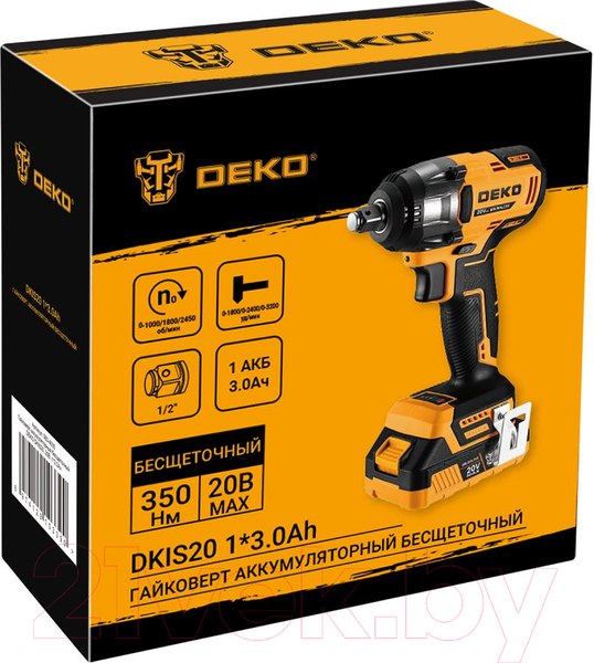 Изображение товара Аккумуляторный гайковерт Deko DKIS20 / 063-4035