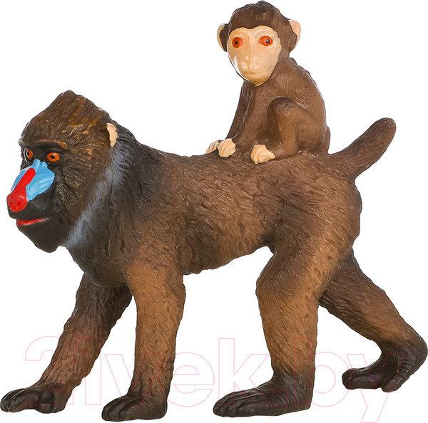 Изображение товара Набор фигурок коллекционных Masai Mara Мир диких животных. Семья обезьян мандрил / MM211-142