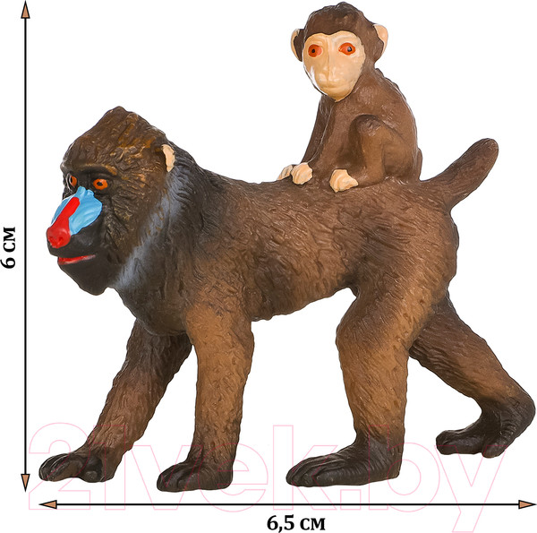 Изображение товара Набор фигурок коллекционных Masai Mara Мир диких животных. Семья обезьян мандрил / MM211-142
