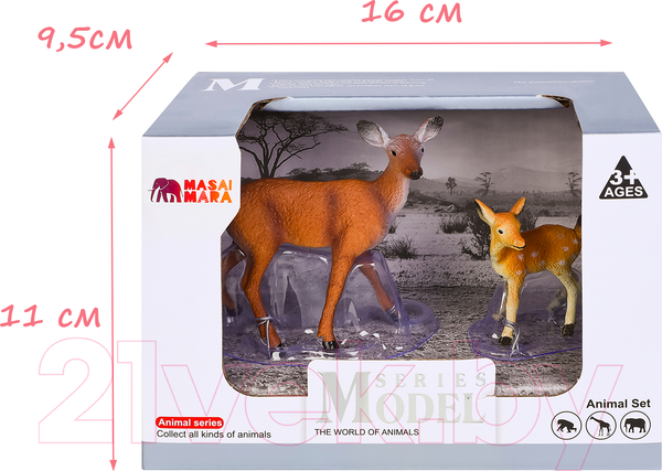Изображение товара Набор фигурок коллекционных Masai Mara Мир диких животных. Семья оленей / MM211-147