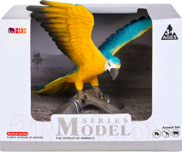 Изображение товара Фигурка коллекционная Masai Mara Мир диких животных. Птица попугай сине-желтый ара / MM211-167