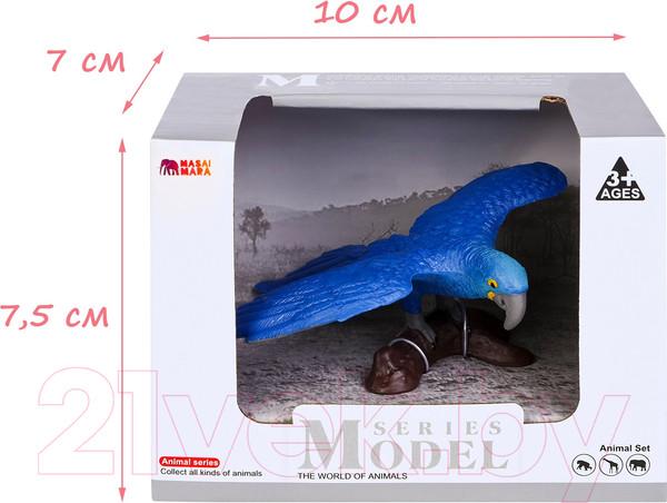 Изображение товара Фигурка коллекционная Masai Mara Мир диких животных. Птица попугай голубой ара / MM211-169