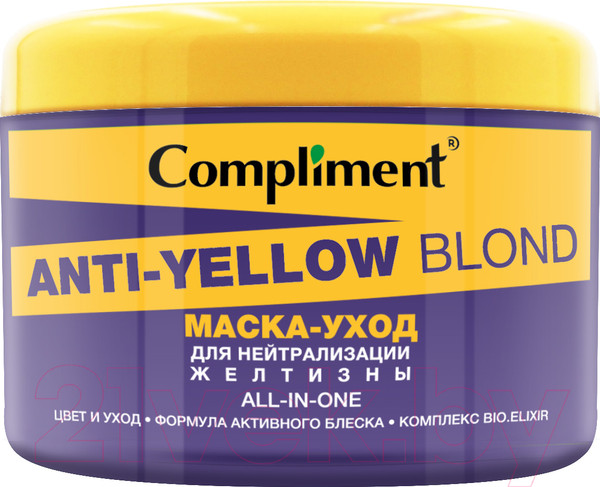 Изображение товара Маска для волос Compliment Anti-Yellow Blond Маска-уход для нейтрализации желтизны  (500мл)