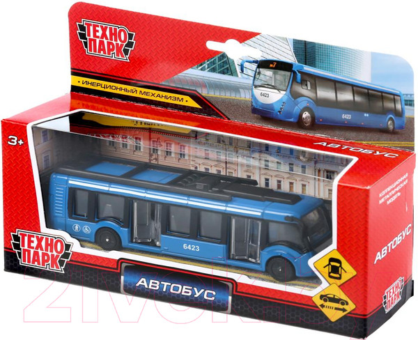 Изображение товара Автобус игрушечный Технопарк Автобус новый / SB-19-30-BU-WB