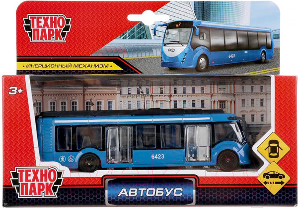 Изображение товара Автобус игрушечный Технопарк Автобус новый / SB-19-30-BU-WB
