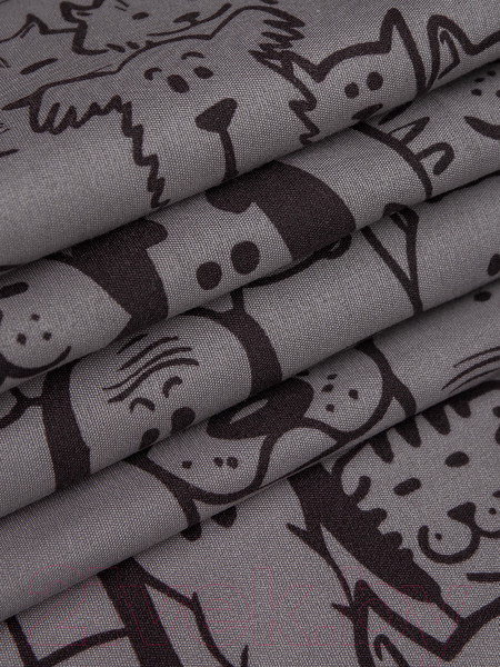 Изображение товара Комплект постельного белья Amore Mio Мако-сатин Dogs Микрофибра 1.5сп / 93042 (коричневый)