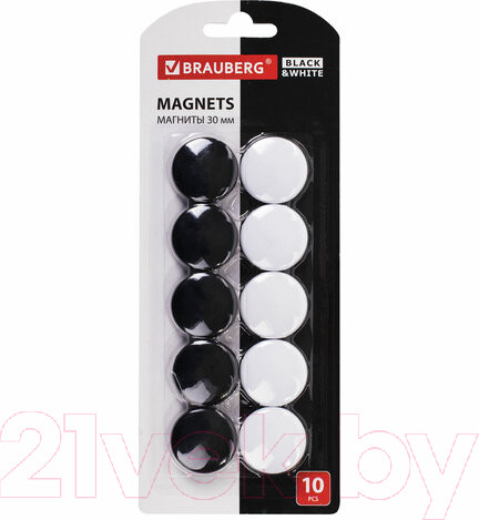 Изображение товара Набор магнитов Brauberg Black&White / 237468 (10шт)