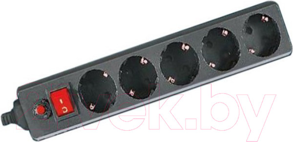 Изображение товара Сетевой фильтр General Lighting GPS 5-роз. 3x1 / 471004 (с выключателем, черный)