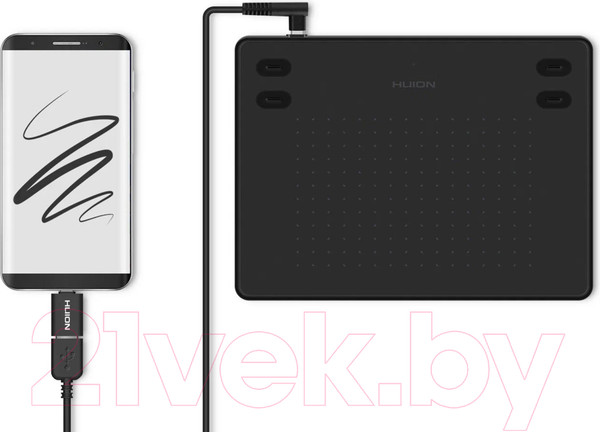 Изображение товара Графический планшет Huion RTЕ-100 (черный)