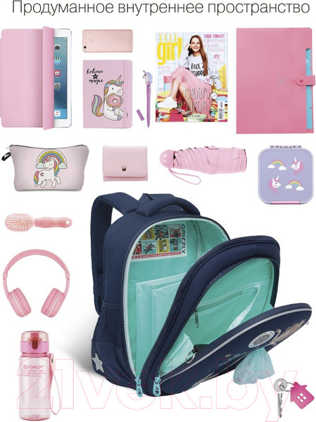 Изображение товара Школьный рюкзак Grizzly RAz-286-6 (синий)