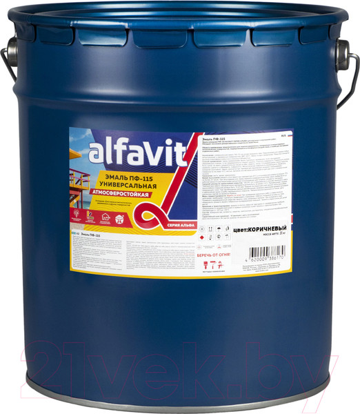 Изображение товара Эмаль Альфа ПФ-115 (20кг, коричневый)