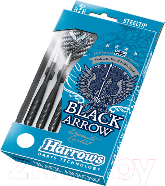 Изображение товара Набор дротиков для дартса Harrows Steeltip Black Arrow 3x24 gK / 842HRED10624