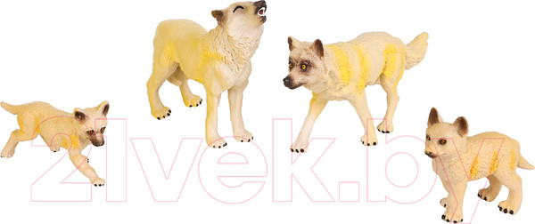 Изображение товара Набор фигурок коллекционных Masai Mara Мир диких животных. Семья полярных волков / MM211-214