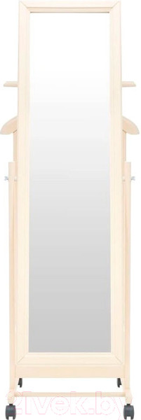 Изображение товара Стойка для одежды Мебелик Костюмная с зеркалом на колесах В 24Н (слоновая кость)