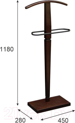 Изображение товара Стойка для одежды Мебелик Костюмная Васко В 70 (темно-коричневый/патина)