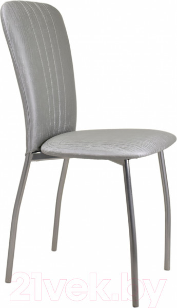 Изображение товара Стул Гальваник Сиена (эмаль серебро/кожзам ВВ 5 бенгал серый)