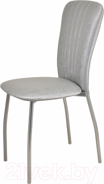 Изображение товара Стул Гальваник Сиена (эмаль серебро/кожзам ВВ 5 бенгал серый)