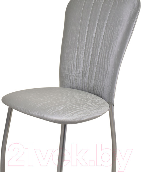 Изображение товара Стул Гальваник Сиена (эмаль серебро/кожзам ВВ 5 бенгал серый)