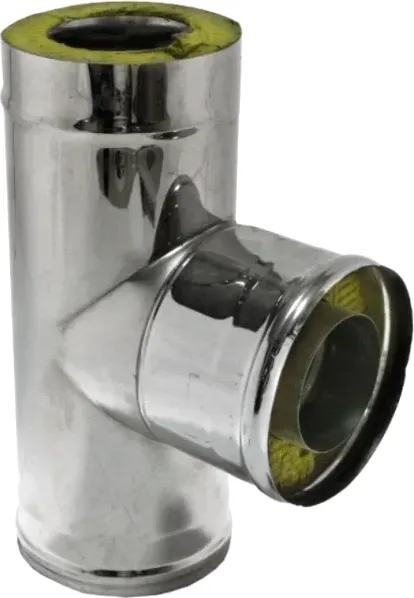 Изображение товара Тройник для труб Ferrum 90° 430/0.5мм Ф140x210 / f4407 (нержавеющая сталь)