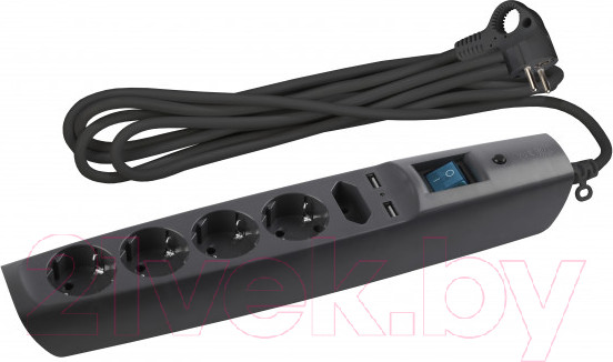 Изображение товара Сетевой фильтр ЭРА SFU-5es-2m-B / C0043326 (черный)