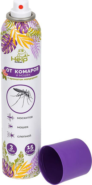 Изображение товара Аэрозоль от насекомых Help От комаров и мошек репеллентный / 80537 (200мл)