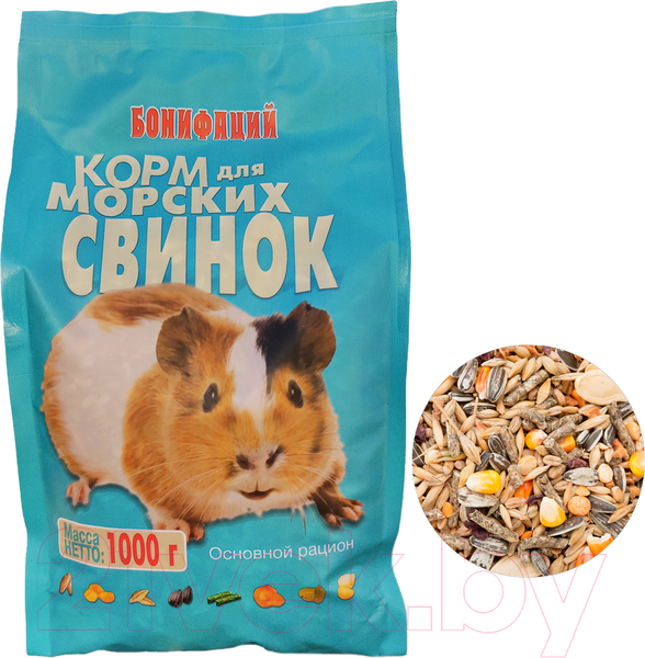 Изображение товара Корм для грызунов Бонифаций Основной рацион для морских свинок (1кг)