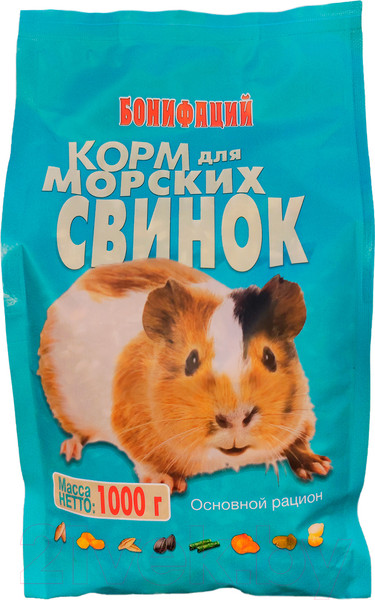 Изображение товара Корм для грызунов Бонифаций Основной рацион для морских свинок (1кг)