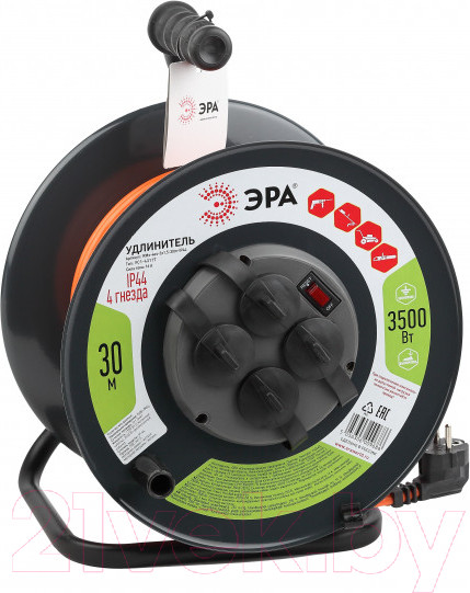 Изображение товара Удлинитель на катушке ЭРА RMx-4es-3x1.5-30m-IP44 / Б0046850